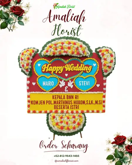 Papan Bunga Pernikahan Kalidadap